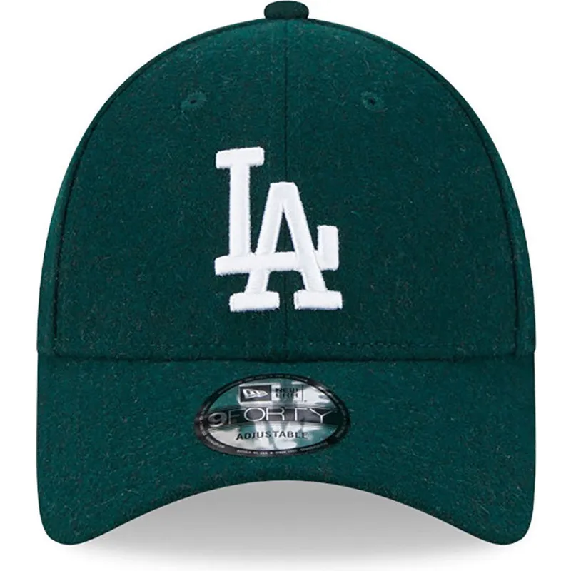 shapka-izvita-zelena-reguliruem-9forty-essential-melton-wool-na-los-angeles-dodgers-mlb-ot-new-era