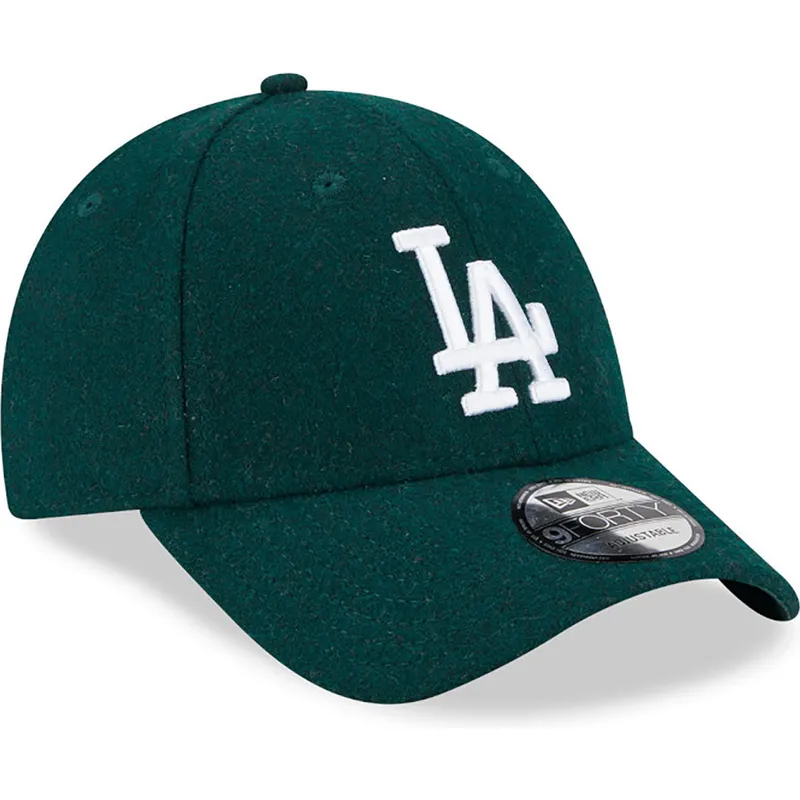 shapka-izvita-zelena-reguliruem-9forty-essential-melton-wool-na-los-angeles-dodgers-mlb-ot-new-era