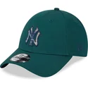 shapka-izvita-zelena-reguliruem-9forty-check-infill-na-new-york-yankees-mlb-ot-new-era