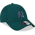 shapka-izvita-zelena-reguliruem-9forty-check-infill-na-new-york-yankees-mlb-ot-new-era