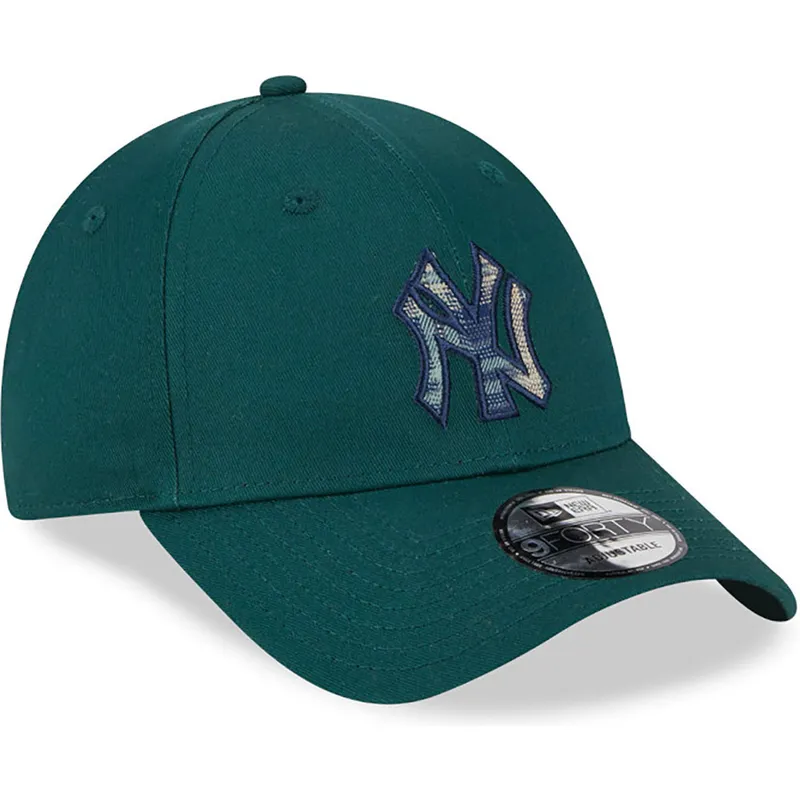shapka-izvita-zelena-reguliruem-9forty-check-infill-na-new-york-yankees-mlb-ot-new-era