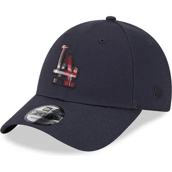 Justerbar marineblå 9FORTY Check Infill kasket fra Los Angeles Dodgers MLB fra New Era