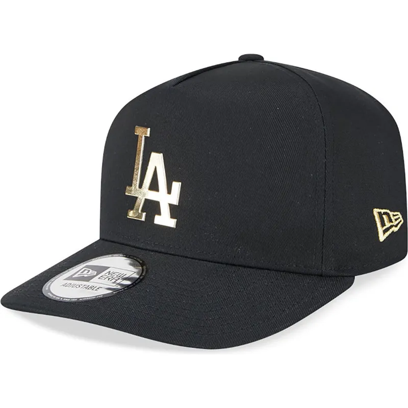 shapka-izvita-cherna-snapbek-a-frame-foil-pack-na-los-angeles-dodgers-mlb-ot-new-era