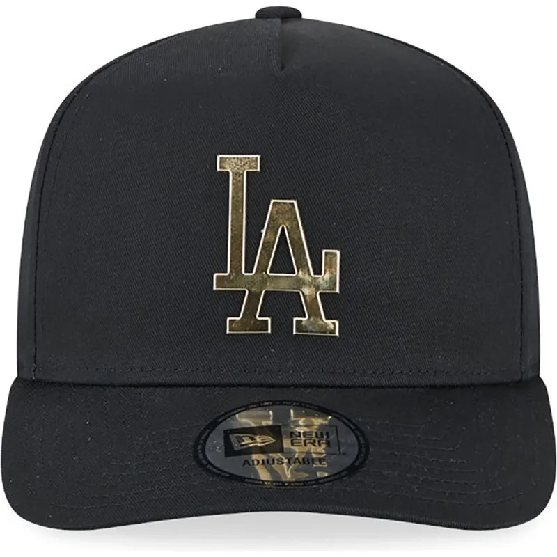 shapka-izvita-cherna-snapbek-a-frame-foil-pack-na-los-angeles-dodgers-mlb-ot-new-era