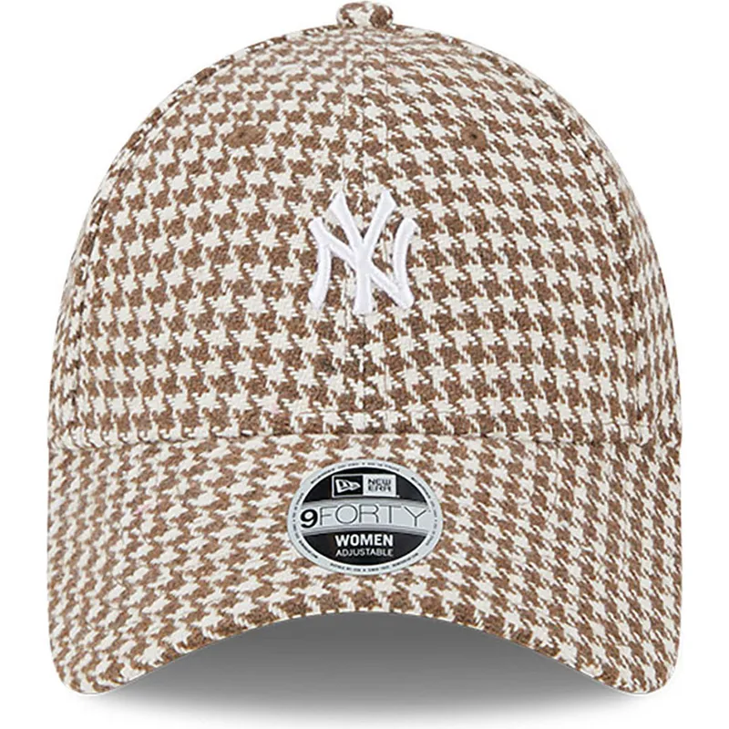 shapka-izvita-kafyav-reguliruem-9forty-houndstooth-na-new-york-yankees-mlb-ot-new-era
