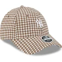 shapka-izvita-kafyav-reguliruem-9forty-houndstooth-na-new-york-yankees-mlb-ot-new-era