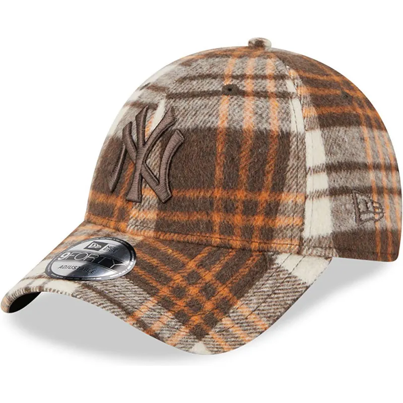 shapka-izvita-kafyav-reguliruem-9forty-check-na-new-york-yankees-mlb-ot-new-era