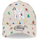 shapka-izvita-bezhov-reguliruem-za-deca-9forty-festive-na-new-york-yankees-mlb-ot-new-era