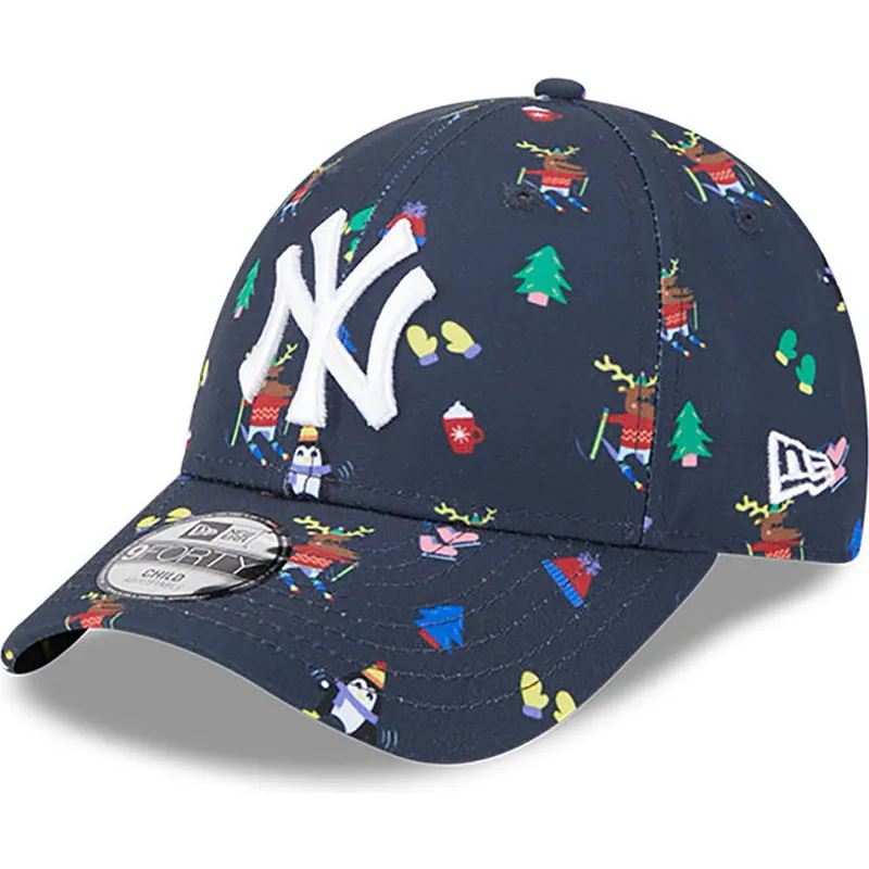 shapka-izvita-tmnosin-reguliruem-za-deca-9forty-festive-na-new-york-yankees-mlb-ot-new-era