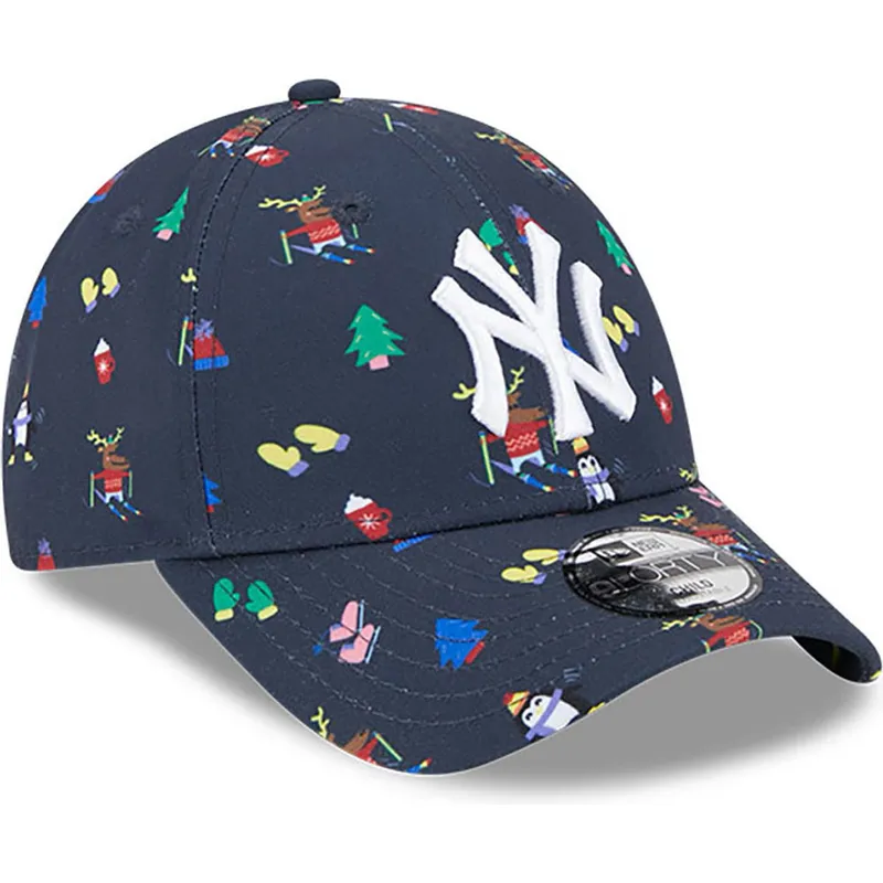 shapka-izvita-tmnosin-reguliruem-za-deca-9forty-festive-na-new-york-yankees-mlb-ot-new-era