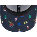new-era-9forty-festive-new-york-yankees-mlb-verstellbare-kinderkappe-mit-gebogenem-schirm-in-marineblau
