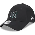 schwarze-verstellbare-9forty-curved-cap-seasonal-infill-der-new-york-yankees-mlb-von-new-era