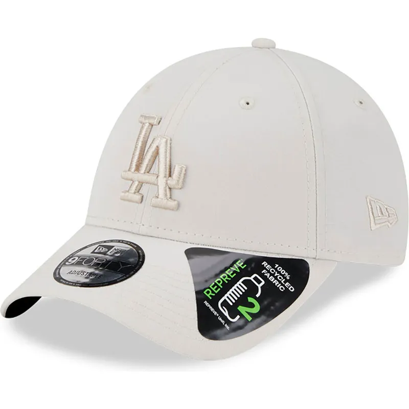 shapka-izvita-bezhov-reguliruem-9forty-repreve-outline-na-los-angeles-dodgers-mlb-ot-new-era