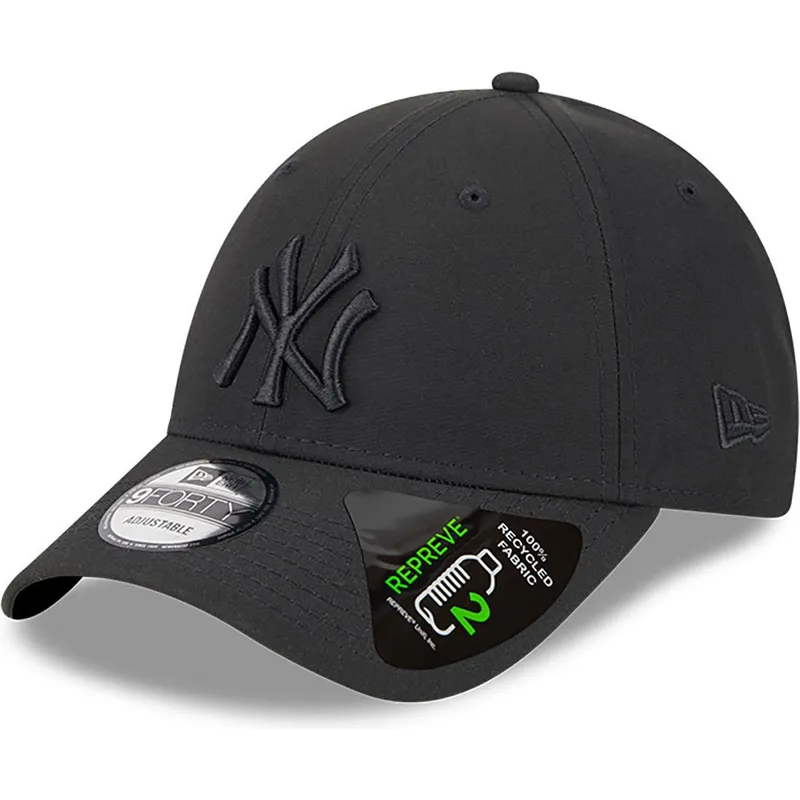 shapka-izvita-cherna-reguliruem-9forty-repreve-outline-na-new-york-yankees-mlb-ot-new-era