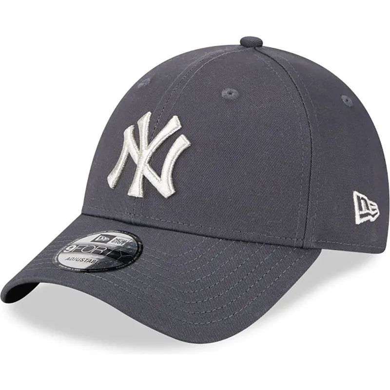 shapka-izvita-siv-reguliruem-9forty-metallic-na-new-york-yankees-mlb-ot-new-era