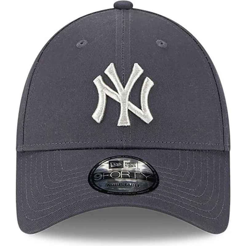 shapka-izvita-siv-reguliruem-9forty-metallic-na-new-york-yankees-mlb-ot-new-era