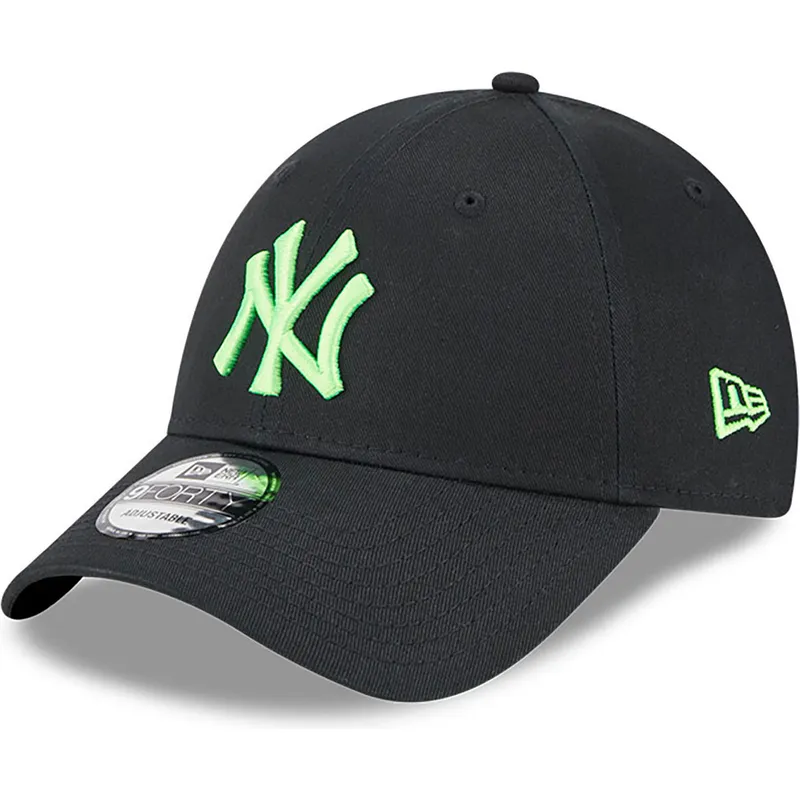 shapka-izvita-cherna-reguliruem-9forty-neon-na-new-york-yankees-mlb-ot-new-era