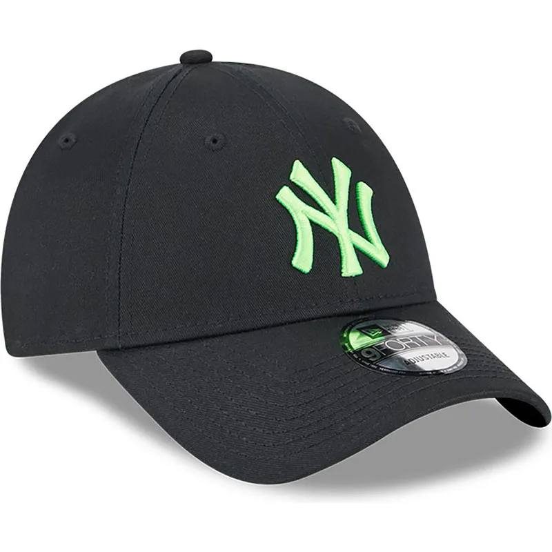 shapka-izvita-cherna-reguliruem-9forty-neon-na-new-york-yankees-mlb-ot-new-era