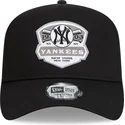 new-era-new-york-yankees-mlb-a-frame-patch-schwarze-snapback-kappe-mit-gebogenem-schirm