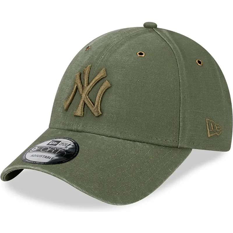 shapka-izvita-zelena-reguliruem-9forty-washed-canvas-na-new-york-yankees-mlb-ot-new-era