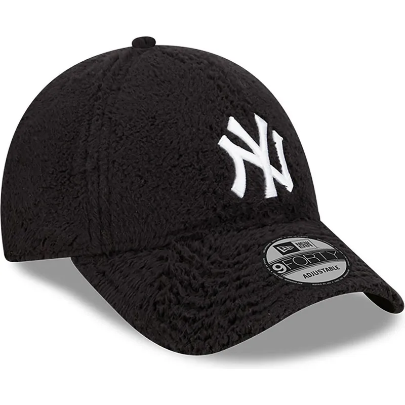 shapka-izvita-cherna-reguliruem-9forty-teddy-na-new-york-yankees-mlb-ot-new-era