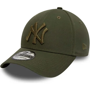 grune-gebogene-anpassbare-kappe-mit-grunem-logo-39thirty-league-essential-der-new-york-yankees-mlb-von-new-era