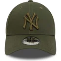 grune-gebogene-kappe-mit-grunem-logo-39thirty-league-essential-der-new-york-yankees-mlb-von-new-era