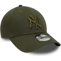grune-gebogene-anpassbare-kappe-mit-grunem-logo-39thirty-league-essential-der-new-york-yankees-mlb-von-new-era