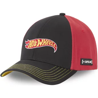 Capslab Curved Brim HTW1 LO2 Hot Wheels Black and Red Snapback Cap