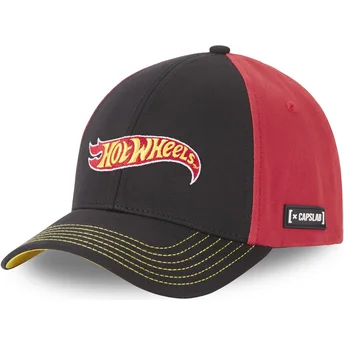 Schwarze und rote gebogene Snapback-Kappe HTW1 LO2 Hot Wheels von Capslab