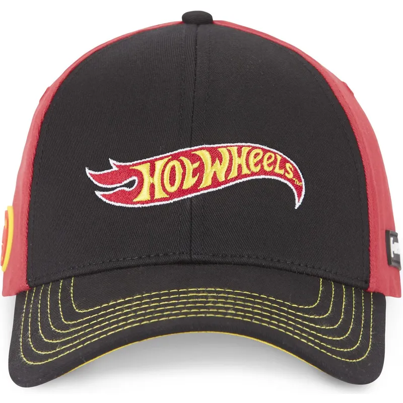 sort-og-rod-curved-snapback-kasket-htw1-lo2-hot-wheels-fra-capslab