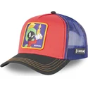 rote-blaue-und-schwarze-trucker-kappe-marvin-der-marsmensch-loo7-ma2-looney-tunes-von-capslab