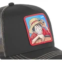 schwarze-trucker-cap-monkey-d-luffy-luf3-one-piece-von-capslab