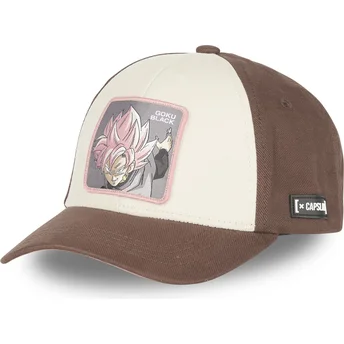 Capslab Curved Brim Goku Black RO2 Dragon Ball Beige and Brown Snapback Cap
