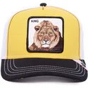 trucker-kasket-gul-hvid-og-sort-love-king-mv-lion-the-farm-mvp-fra-goorin-bros