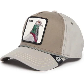 Καπέλο γκρι καμπυλωτό snapback περιστέρι Homie Pigeon 100 The Farm All Over Canvas από Goorin Bros.