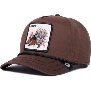 Καφέ καμπυλωτό καπέλο snapback σκαντζόχοιρος Prick Porcupine 100 The Farm All Over Canvas από Goorin Bros.