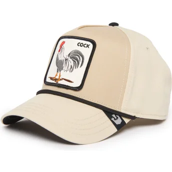 Καπέλο με καμπύλη μπεζ snapback κόκορας Cock Rooster 100 The Farm All Over Canvas της Goorin Bros.