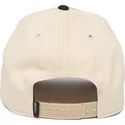 beige-gebogene-snapback-kappe-hahn-cock-rooster-100-the-farm-all-over-canvas-von-goorin-bros