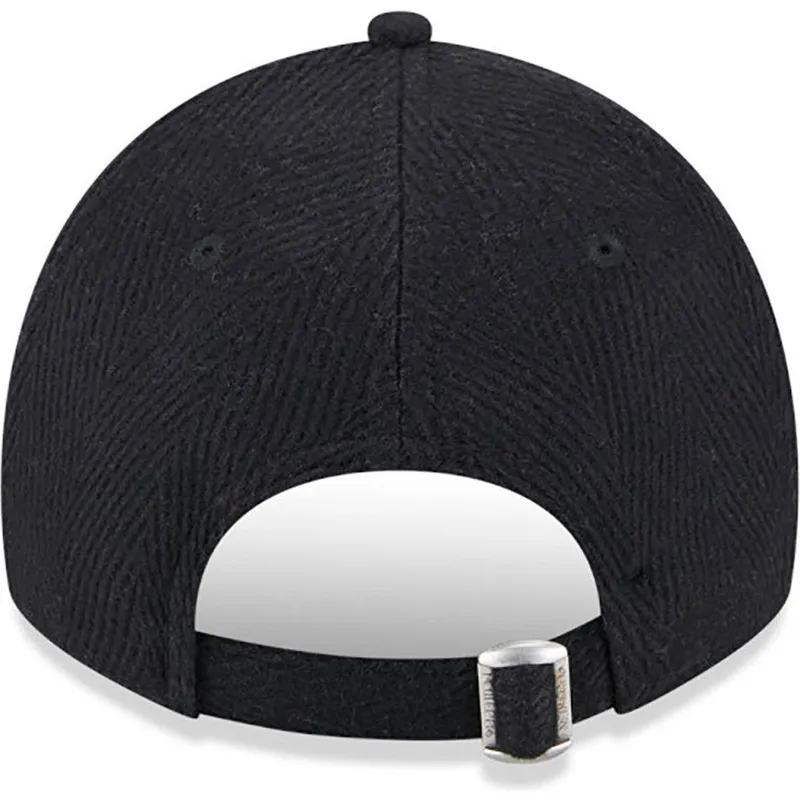 schwarze-verstellbare-gebogene-kappe-9twenty-herringbone-der-new-york-yankees-mlb-von-new-era