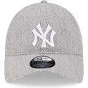 shapka-izvita-siv-reguliruem-9twenty-herringbone-na-new-york-yankees-mlb-ot-new-era
