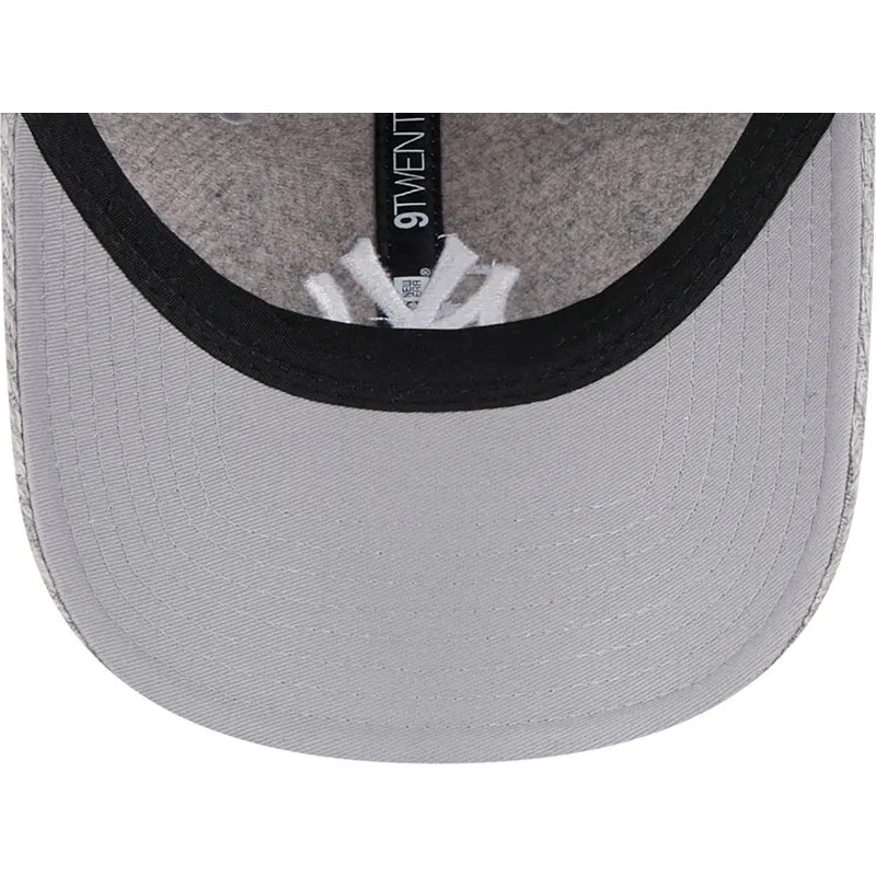 shapka-izvita-siv-reguliruem-9twenty-herringbone-na-new-york-yankees-mlb-ot-new-era