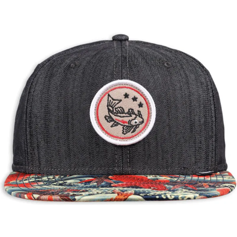 shapka-ploska-cherna-snapbek-koi-linen-ot-djinns shapka-ploska-cherna-snapbek-koi-linen-ot-djinns