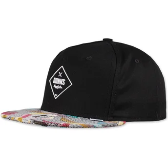 Gorra plana negra snapback Rubber Aztek de Djinns