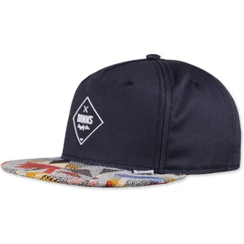 Gorra plana azul marino snapback Rubber Aztek de Djinns