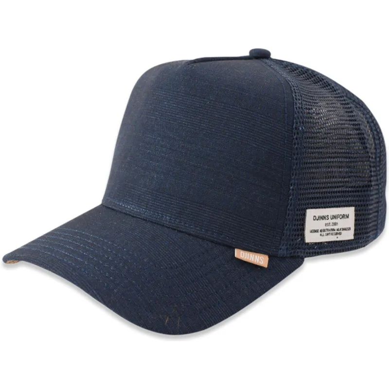 djinns-hft-glencheck-marinebla-trucker-kasket