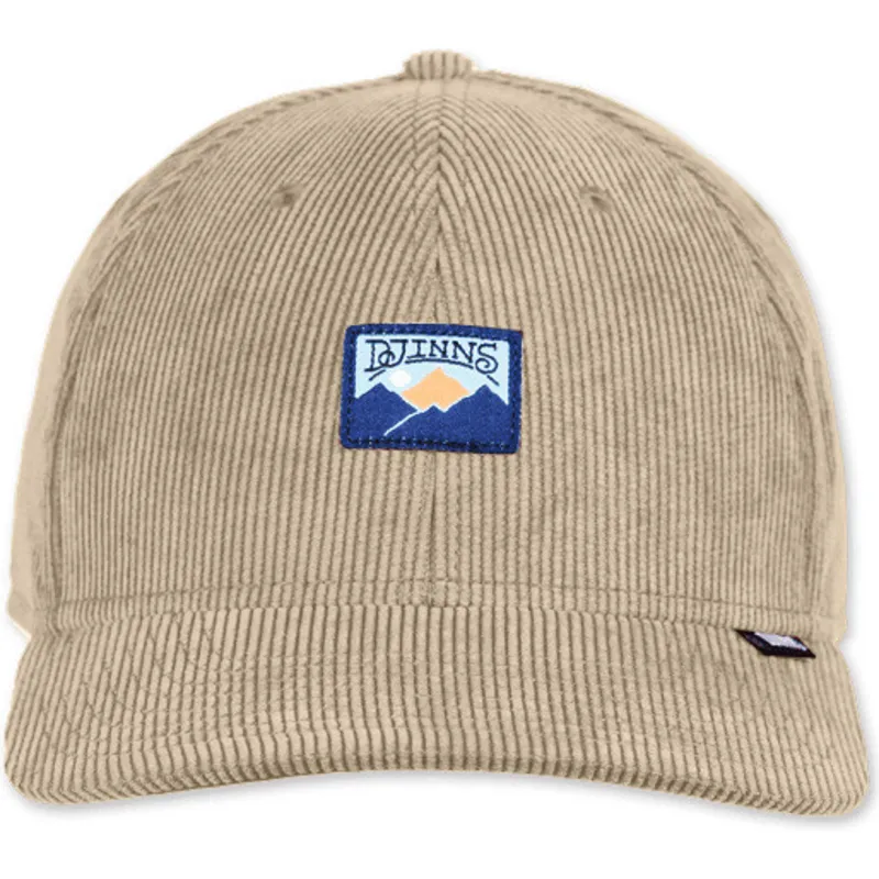 beige-gebogene-snapback-kappe-mountains-truefit-cord-von-djinns