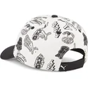 verstellbare-schwarz-weisse-kinder-cap-mit-gebogenem-schirm-essentials-cat-logo-von-puma