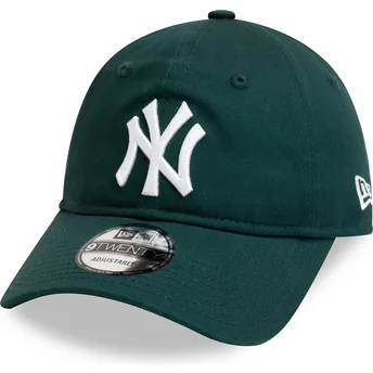 New Era New York Yankees MLB 9TWENTY League Essential mørkegrøn justerbar buet kasket