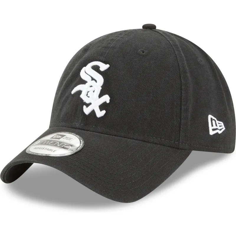 new-era-izvita-kozirka-9twenty-core-classic-chicago-white-sox-mlb-cherna-reguliruema-shapka